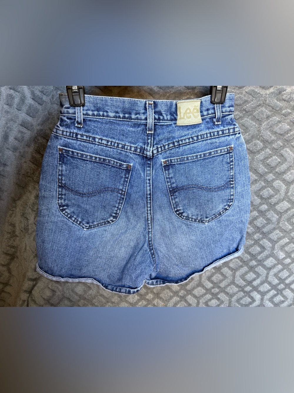 Lee Classic Medium Blue Denim High-Rise Shorts
